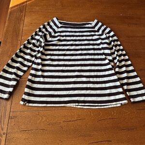LOFT Long Sleeve Brown and White Striped shirt/sweater